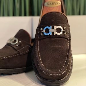 Salvatore Ferragamo Brown Suede Horsebit Loafers🔥🔥Mens 8.5🔥🔥Great Quality